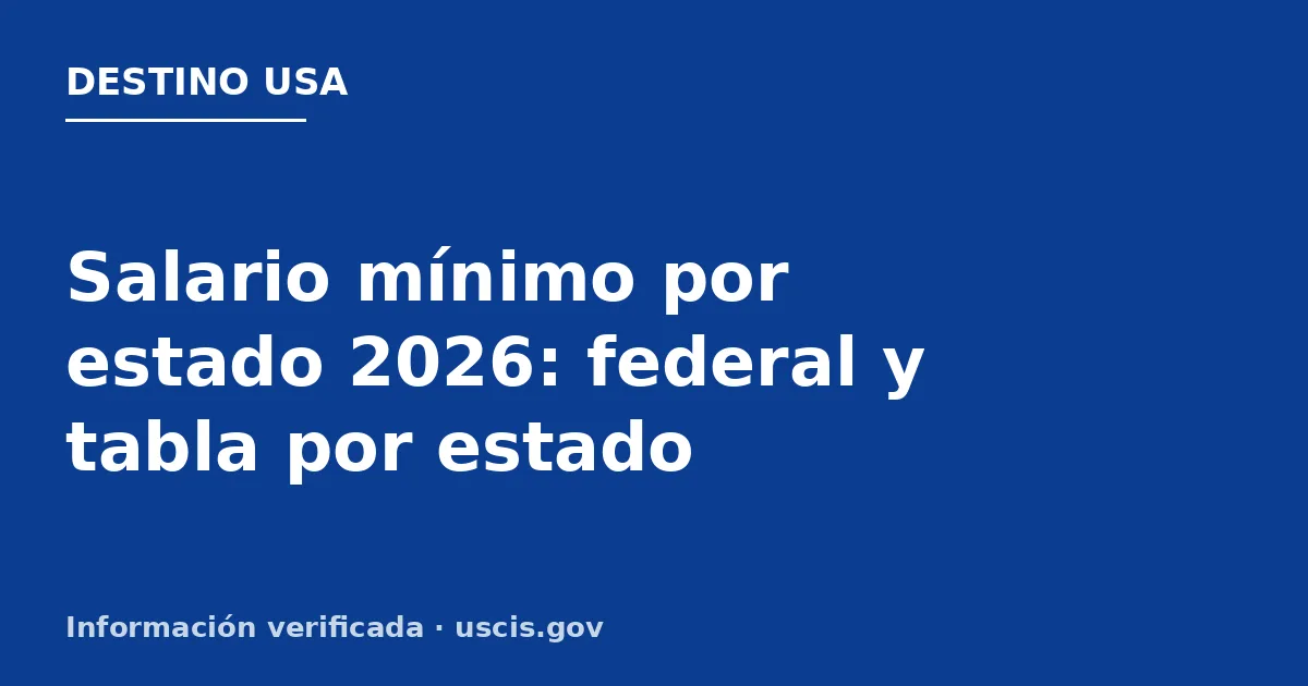 Salario mínimo por estado 2026: federal y tabla por estado