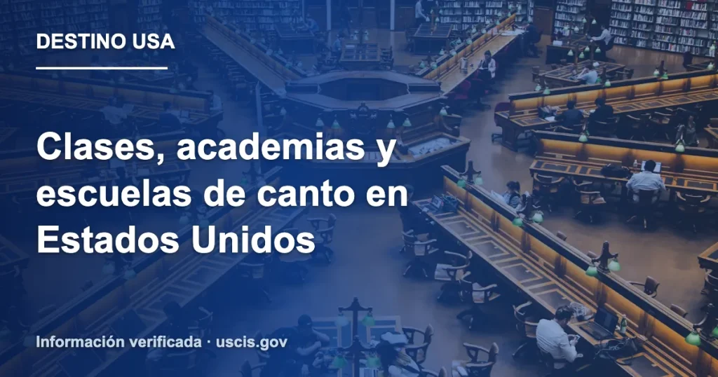 Clases, academias y escuelas de canto en Estados Unidos