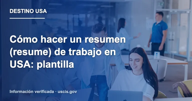 Cómo hacer un resumen (resume) de trabajo en USA: plantilla